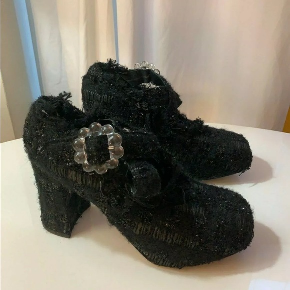 SIMONE ROCHA Tweed Mary Jane Pumps Black size 41 - Picture 5 of 8